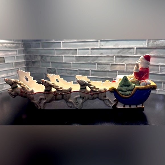 Fitz & Floyd Christmas Santa Sleigh with Reindeer - perfect for crackers/cookies - Picture 4 of 10